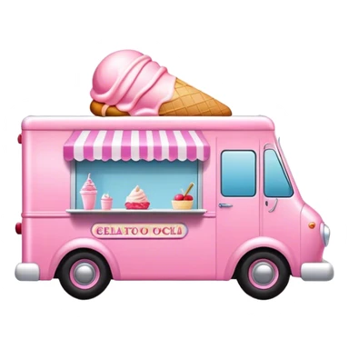 pink gelato food truck sticker