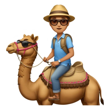 Tourist indesert with camel sticker