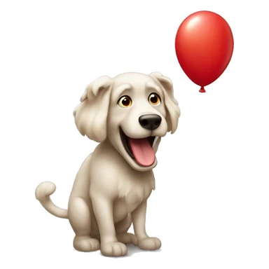 Make an emoji that creative a little silly of an animal with a red balloon sticker
