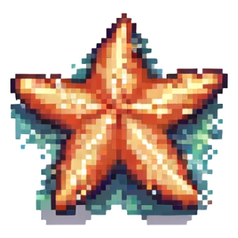starfish pixel art sticker