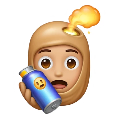 I want an emoji that I can use as my profile picture on Discord. I want it to look like it is inhaling a can of galaxy gas (nitrous oxide) , but please, make the can invisible. I just want a GIF of an emoji that looks like he is inhaling galaxy gas. sticker