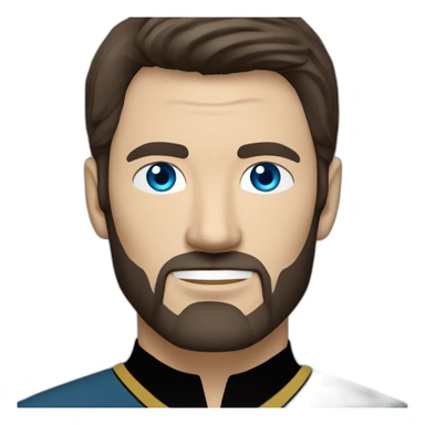 Star Trek Handsome white man from Star Trek with Blue eyes and short brown hair and black beard startrek sticker