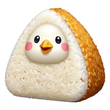 onigiri with chicken  sticker