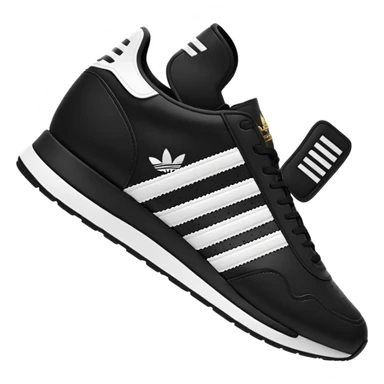 Adidas white stripes on black emoji sticker
