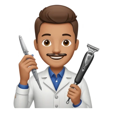 barber with clipper sticker