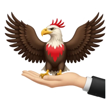 albanian eagle as handsymbol sticker