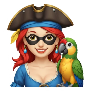 pirate wench with parrot on her shoulder sticker