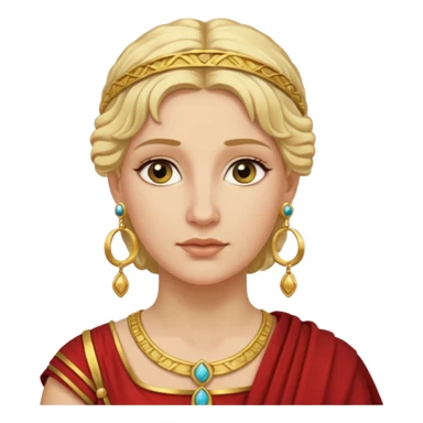 Ancient Roman woman with earrings and blonde hair sticker