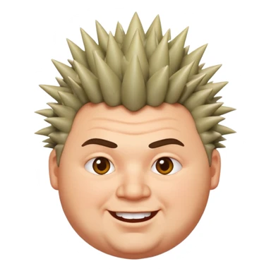 fat spiky haired happy man sticker