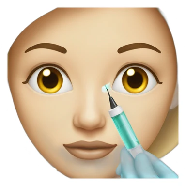 Woman taking a botox injection in the face sticker