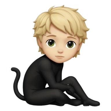 Chat noir peinture mignon assise peinture sticker