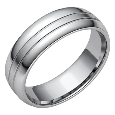 Silver men wedding ring with 2 lines sticker