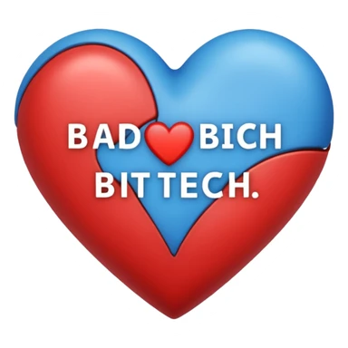 blue Bad bitch words written inside heart sticker