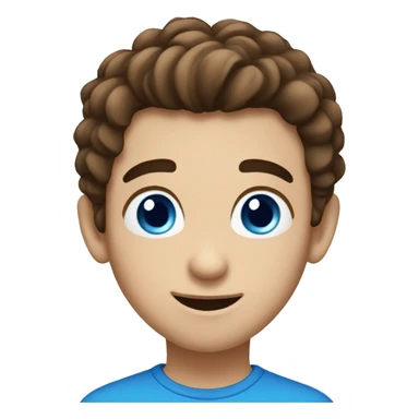 boy with blue eyes big nose bushy eyebrows brown hair sticker