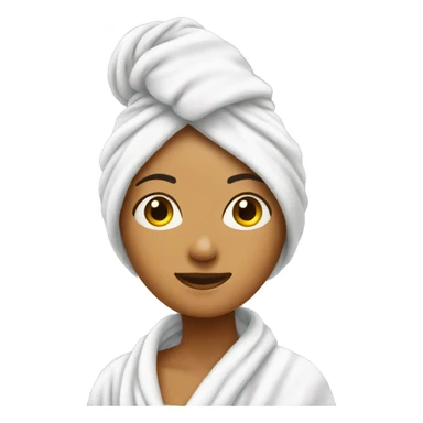 Women with towel in a head after shower sticker
