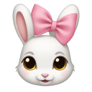Baby bunny with coquette bow on ear sticker