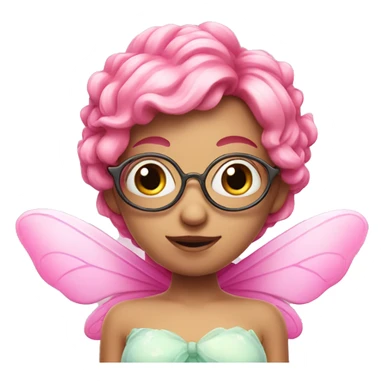 A pink fairy with four eyes  sticker