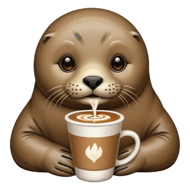 Seal with a latte sticker