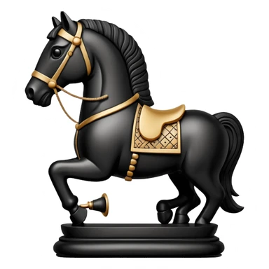 Black Trojan horse chess piece sticker