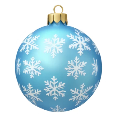 pale blue christmas ornament with snowflakes sticker