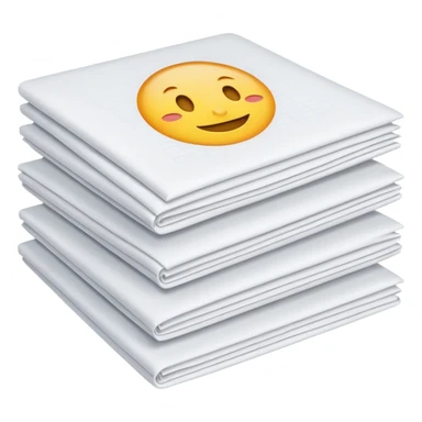 neatly stacked bundle of A4 white sheets, squared edges, slight shadowing, soft lighting, subtle shadows, emoji scale sticker