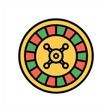 roulette icon, clean and modern style sticker