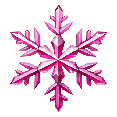 Pink crystal gemstone snowflake  sticker