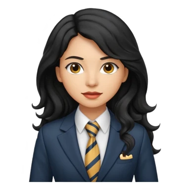 long wavy black haired woman with tie and blazer

 sticker