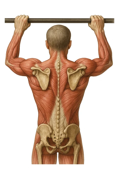 vista delle scapole durante le trazioni, visione anatomica sticker