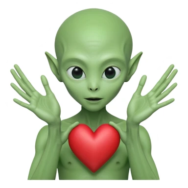 Alien from the movie Alien making heart sign with hands sticker