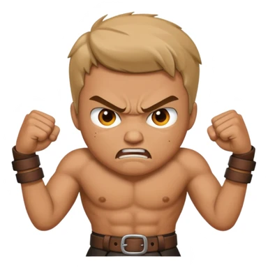 A man angry slanging a belt to someone’s behind sticker