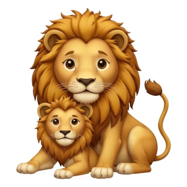 A lion with his cub. sticker