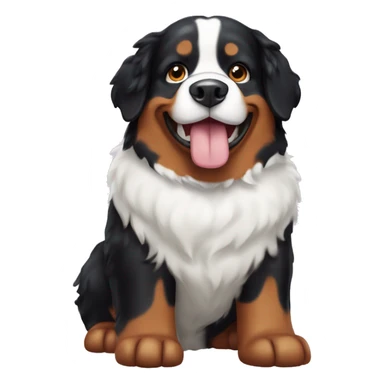 Bernese mountain dog wearing cow costume sticker