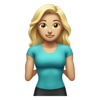 Blonde girl gym aesthetic sticker