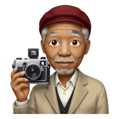 morgan freeman with camera sticker