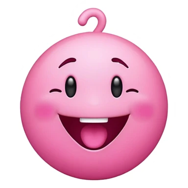 Pink giggle emoji sticker