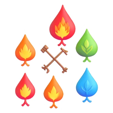 four elements symbols together sticker