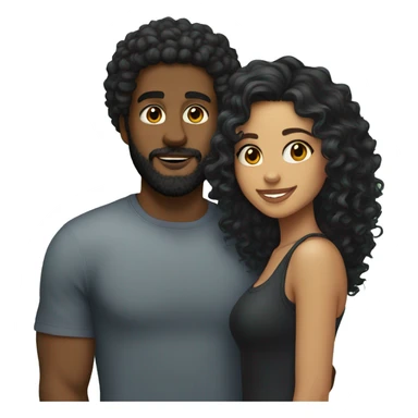 pretty latina with curly hair and attractive black boyfriend with beard  sticker