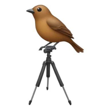 brown bird with a tripod instead of legs sticker