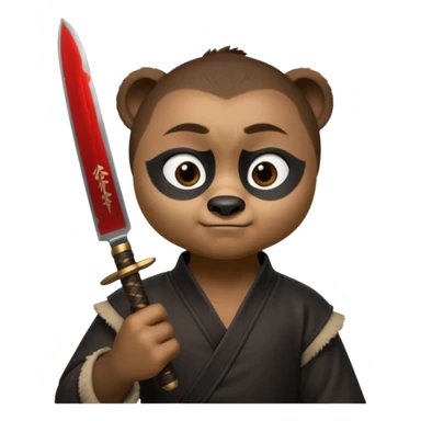 Kai from kung fu panda knife emoji sticker