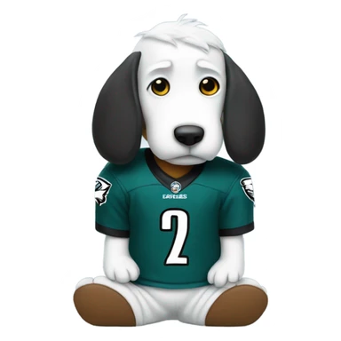 Snoopy wearing eagles jersey  sticker