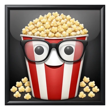Movies cinema glasses and popcorn sticker