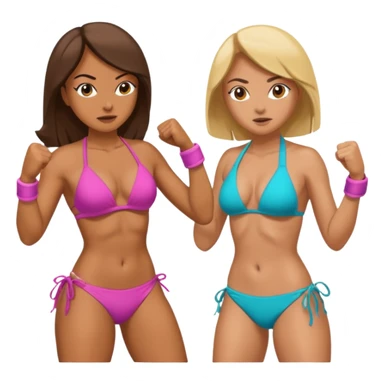 woman in bikini fighting woman bikini sticker