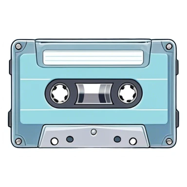 "A retro cassette tape in pastel blue tones with a nostalgic quote and delicate waves around it."
 sticker