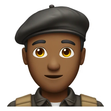 Man wearing a beret sticker