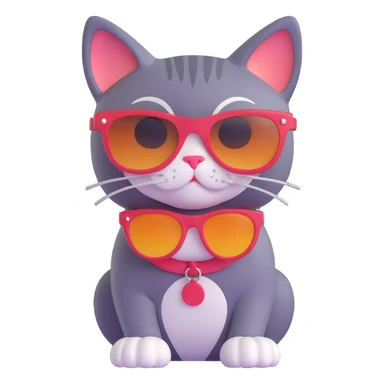 A cat wearing sunglasses sticker