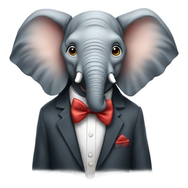 elephant wearing  a bow tie  sticker