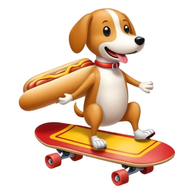 Hot dog with a skateboard  sticker
