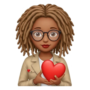 Girl Scouts African American girl with locs and glasses heart  sticker