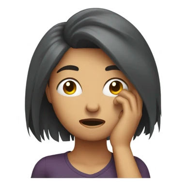 A stressed women pulling her hair  sticker